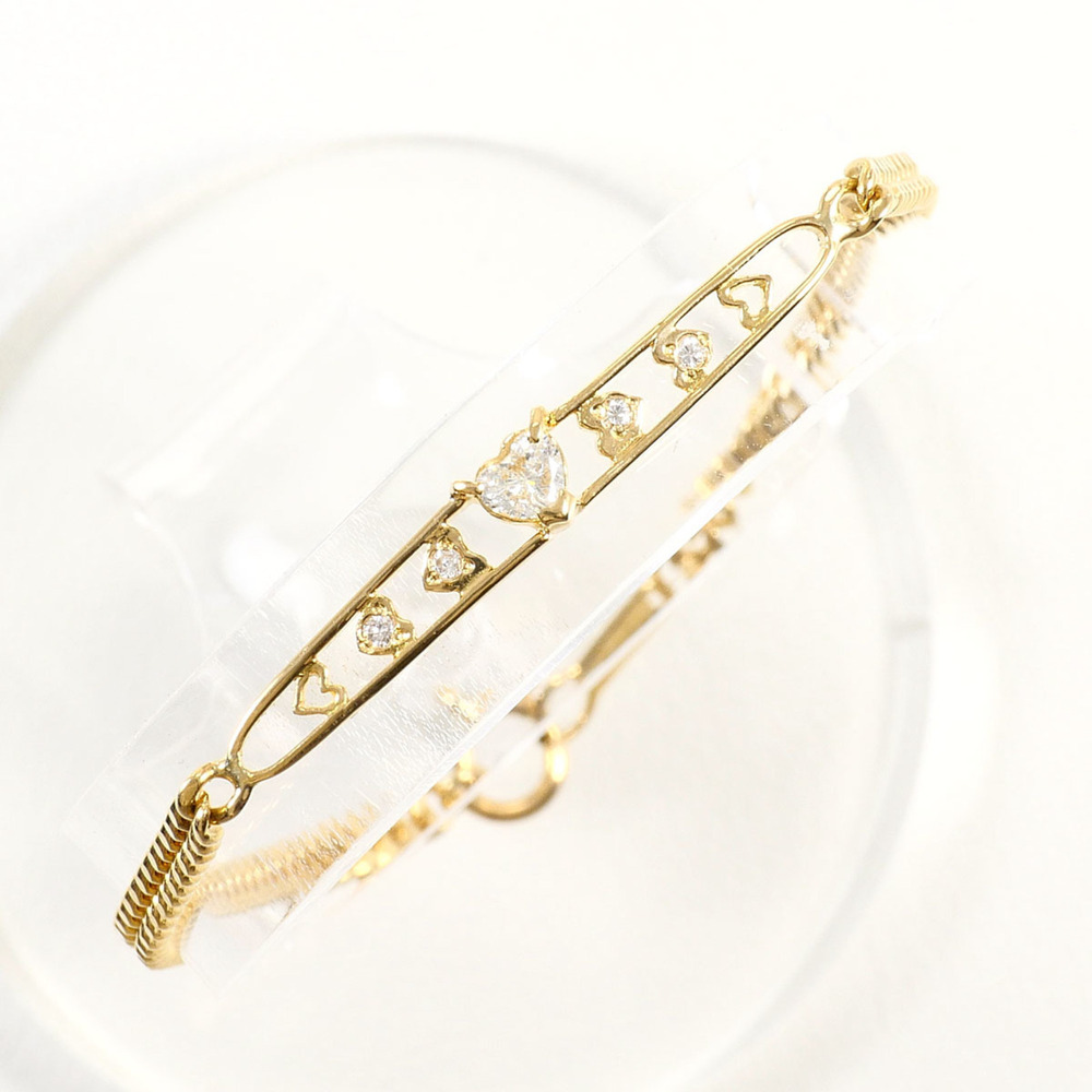 VINTAGE 18k Gold Diamond Charm Bracelet